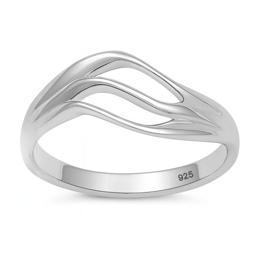 Silver Wavy Split Band Ring