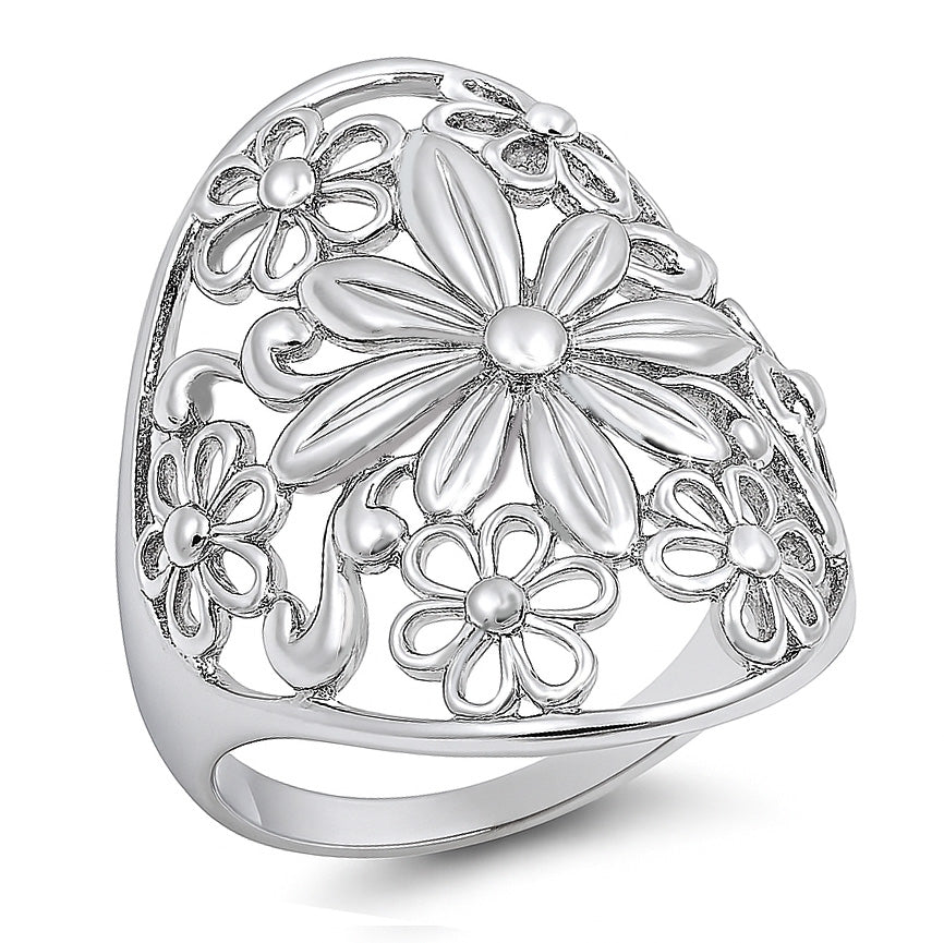 Silver Daisy Lace Ring