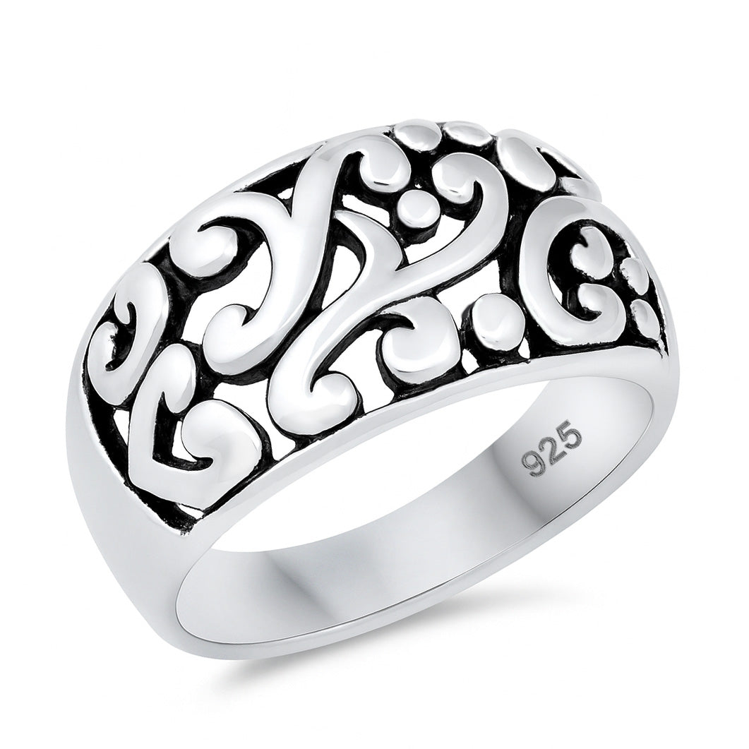 Silver Ornate Swirl Ring