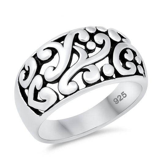 Silver Ornate Swirl Ring
