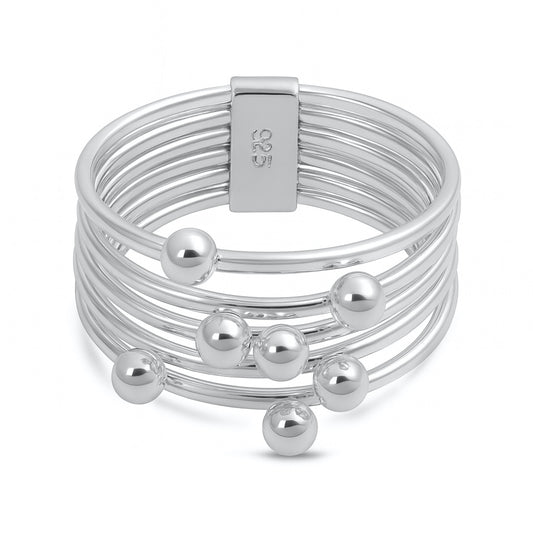 Silver Ring - Band with Beads