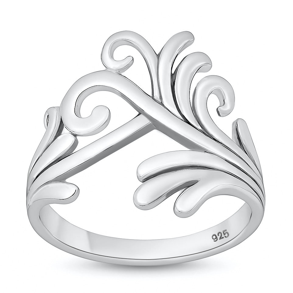 Silver Rin- Swirl Design