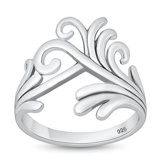 Silver Rin- Swirl Design