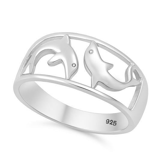 Silver Ring - Dolphins