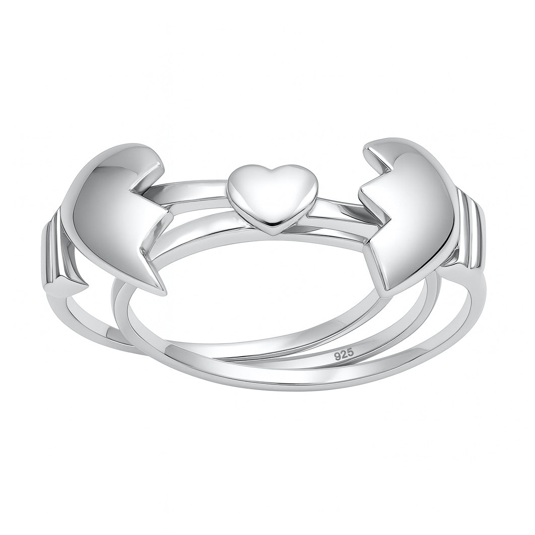 Silver Ring - Open Broken Hearts