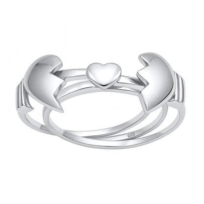 Silver Ring - Open Broken Hearts