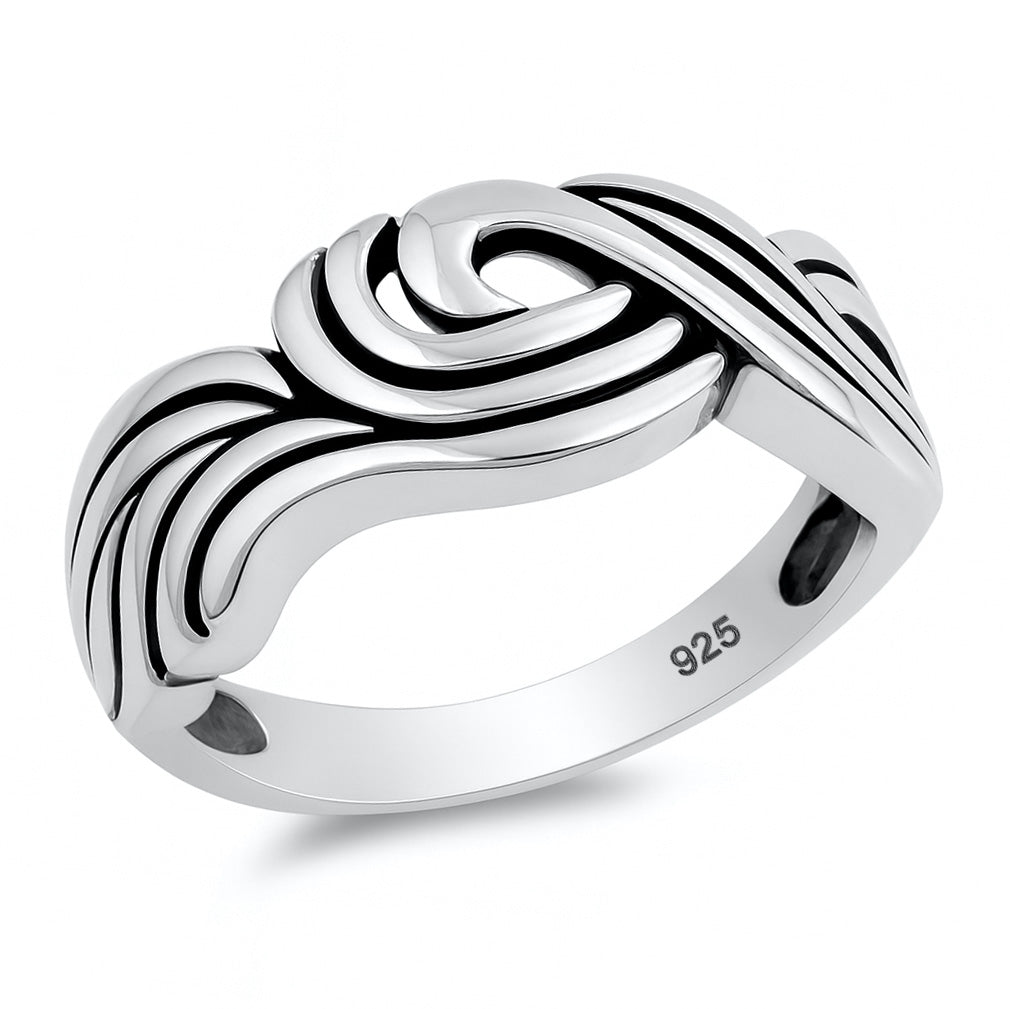 Silver Wave Spiral Ring
