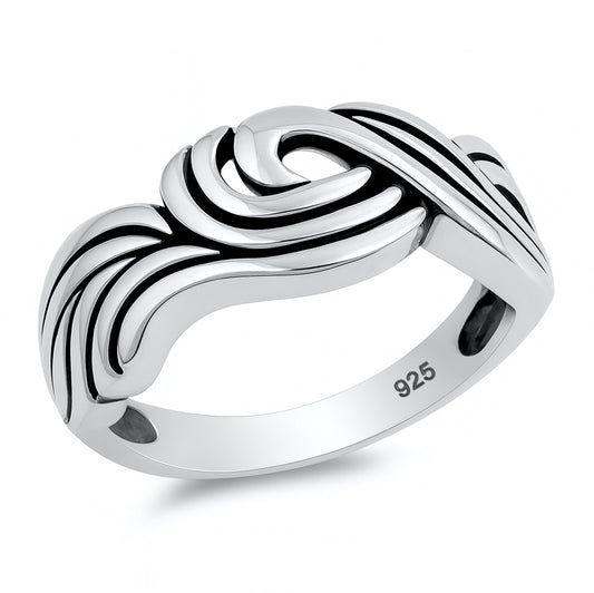 Silver Wave Spiral Ring