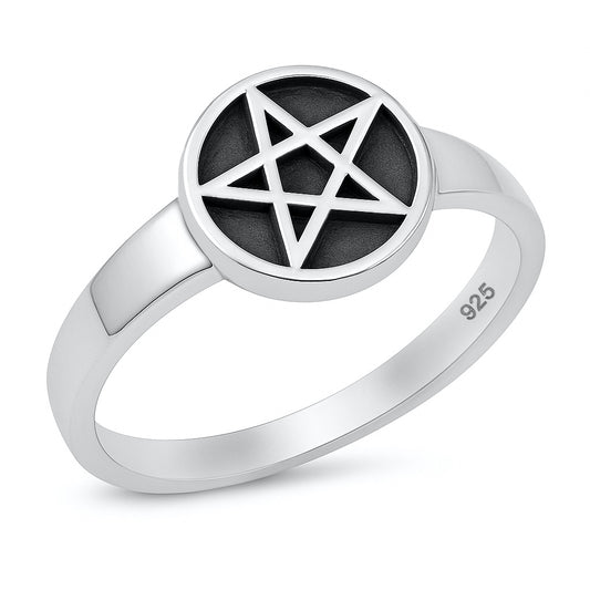 Silver Five-Point Star Ring