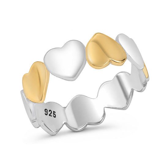 Silver Hearts Ring