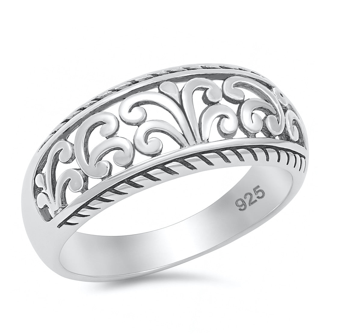 Silver Vine Design Ring