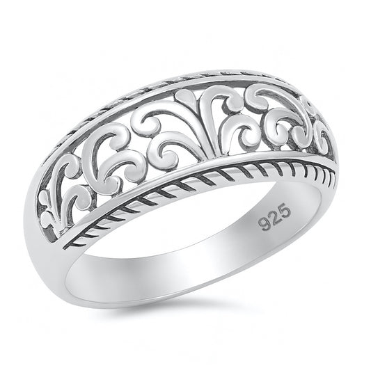 Silver Vine Design Ring