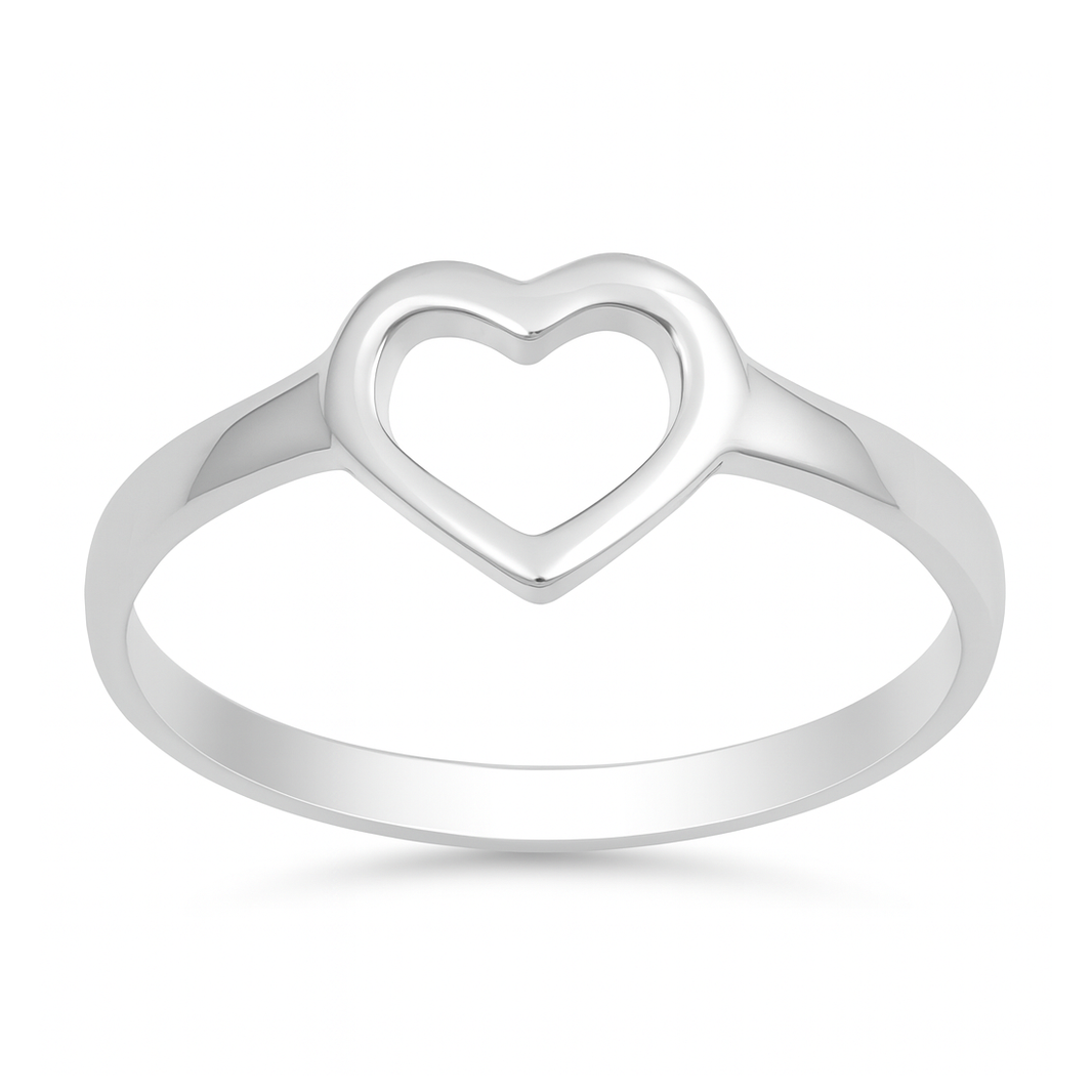 Silver Open Heart Ring