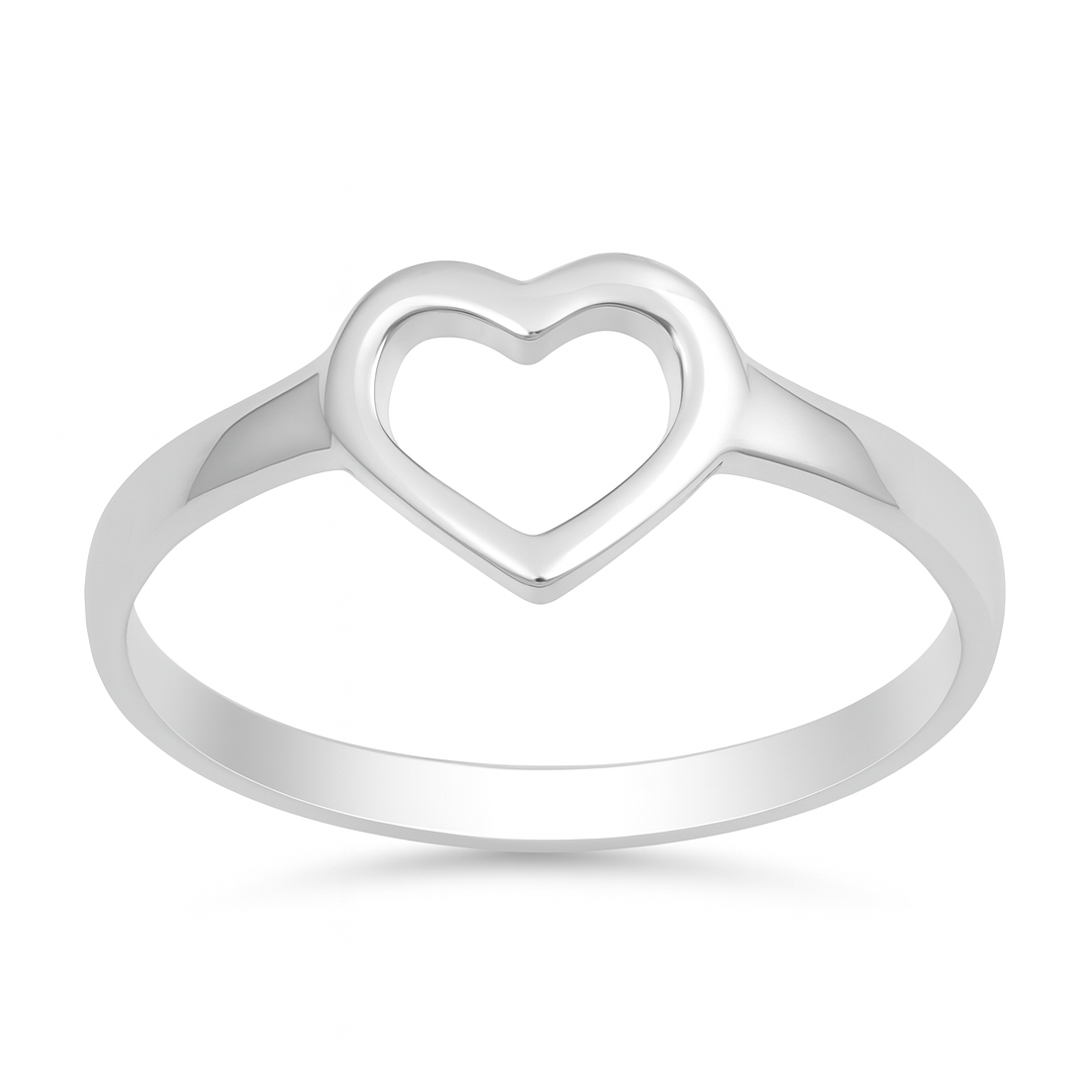 Silver Open Heart Ring
