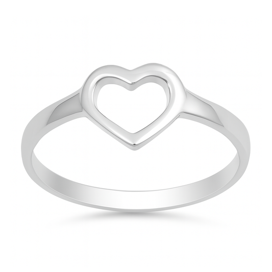 Silver Open Heart Ring