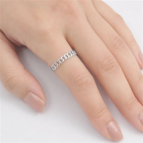 Silver Ring - Curb Chain Link