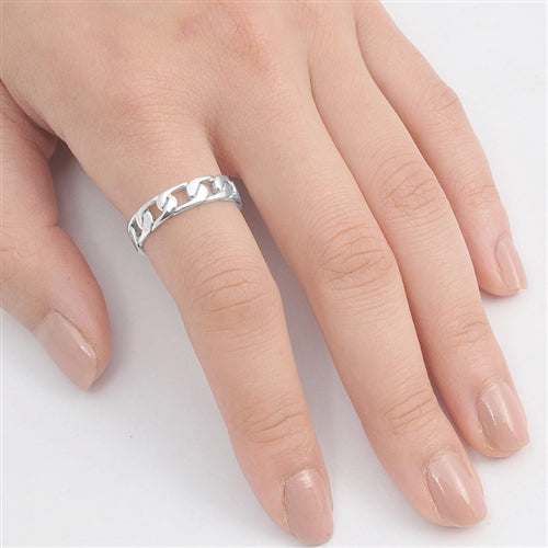 Silver Ring - Chain Links