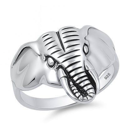 Silver Ring - Elephant Head