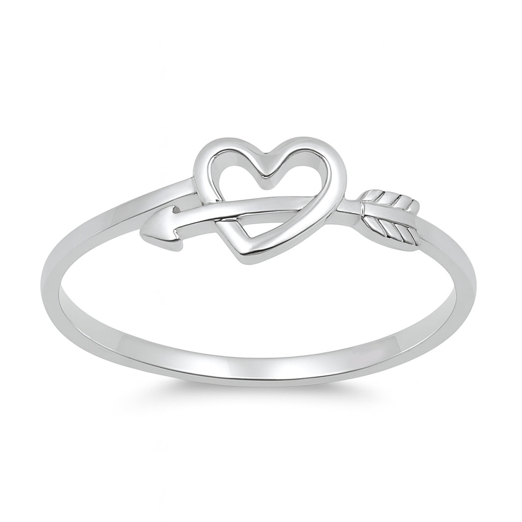 Silver Ring - Heart w/ Arrow