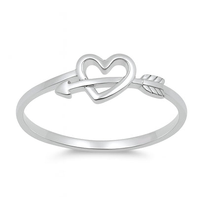Silver Ring - Heart w/ Arrow