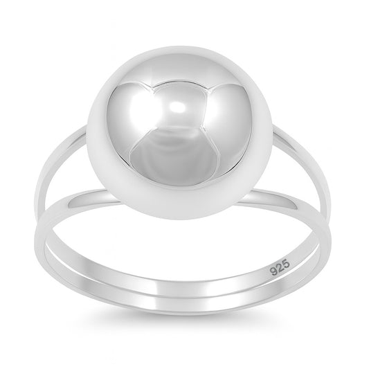 Silver Half Ball Ring