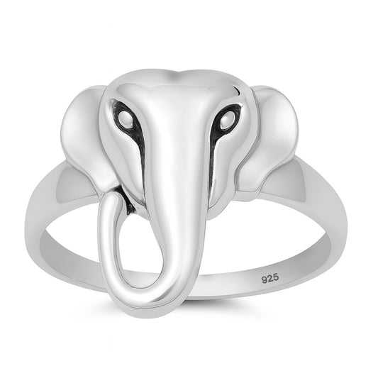 Silver Ring - Elephant's Face