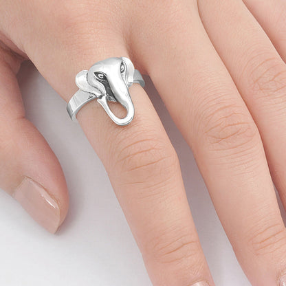 Silver Ring - Elephant's Face