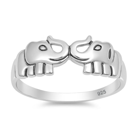 Silver Ring - Elephants