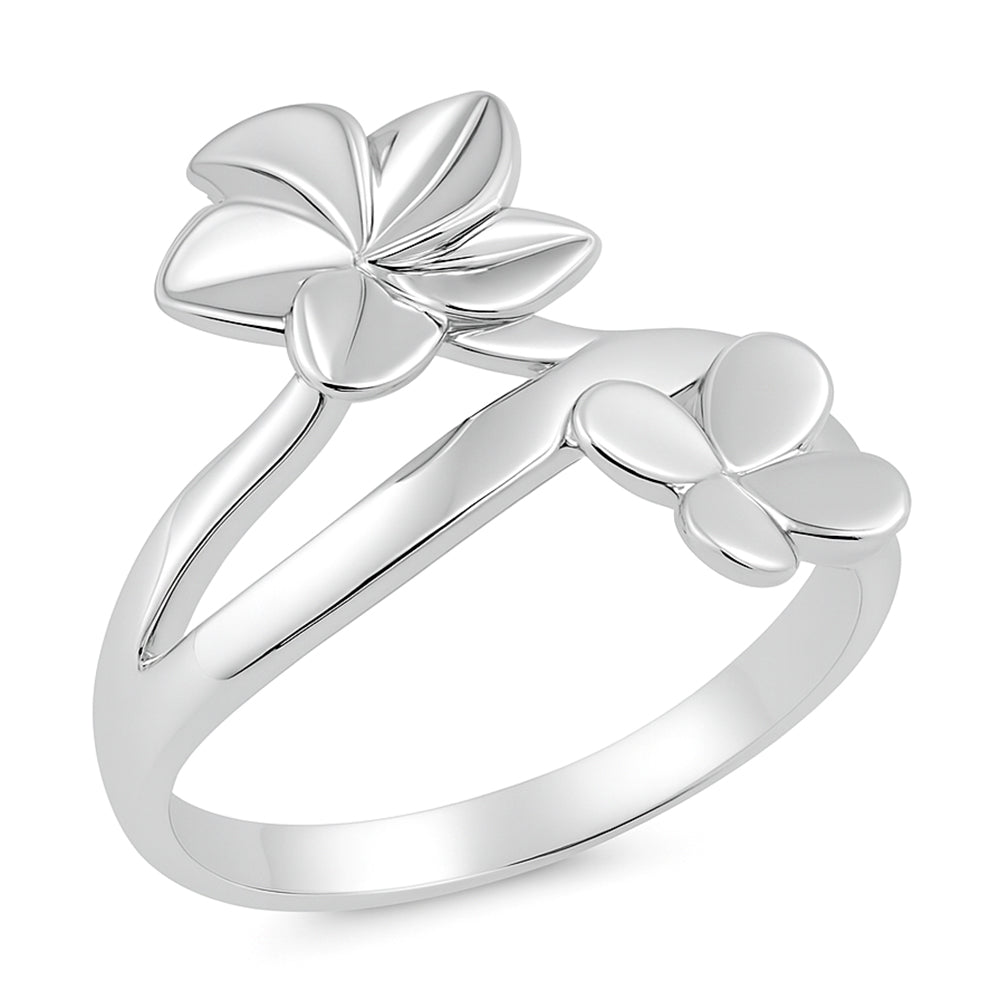 Silver Ring - Butterfly & Flower