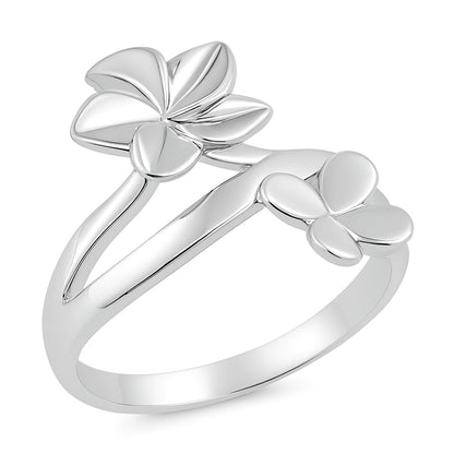 Silver Ring - Butterfly & Flower