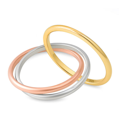 Silver Ring - Three Tone Rolling Ring