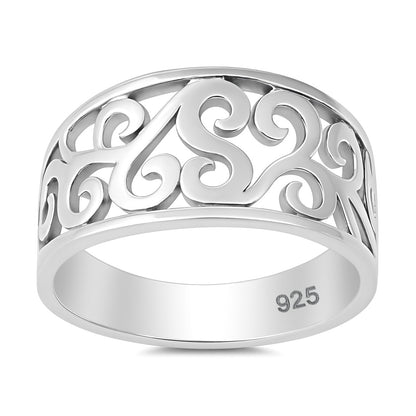 Silver Filigree Swirl Ring