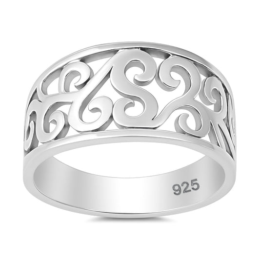 Silver Filigree Swirl Ring