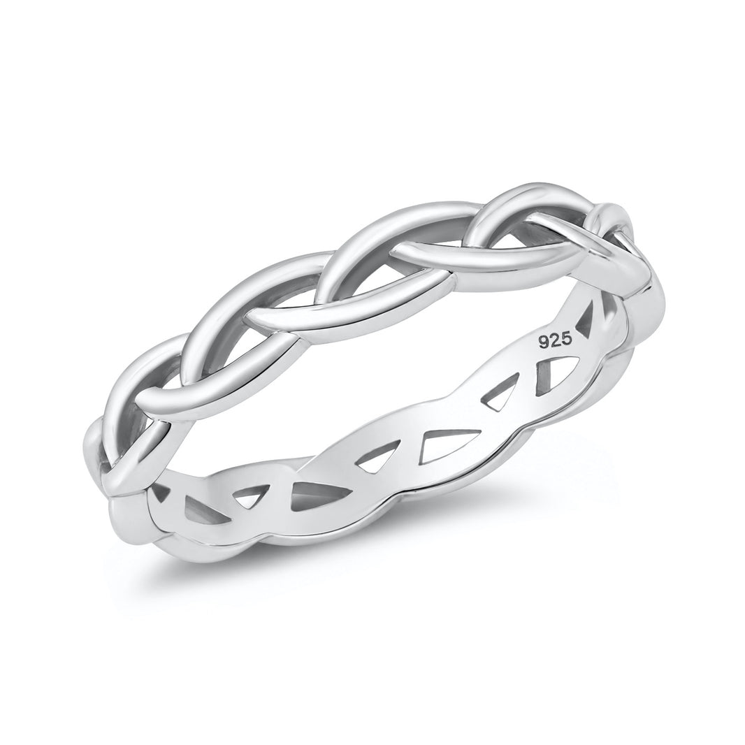 Silver Braided Band Ring