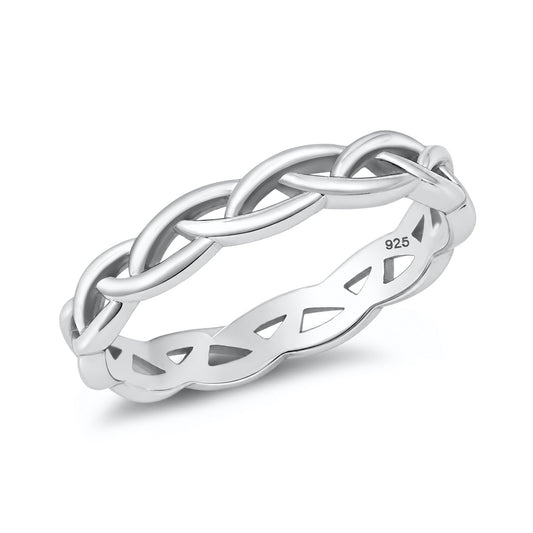 Silver Braided Band Ring