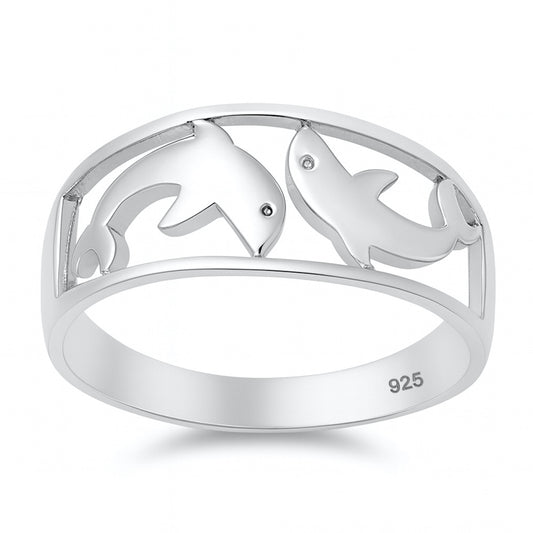 Silver Ring - Dolphins