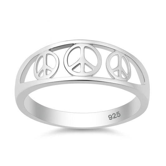 Silver Ring - Peace Sign