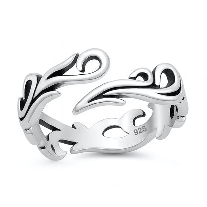 Silver Flamr Band Ring
