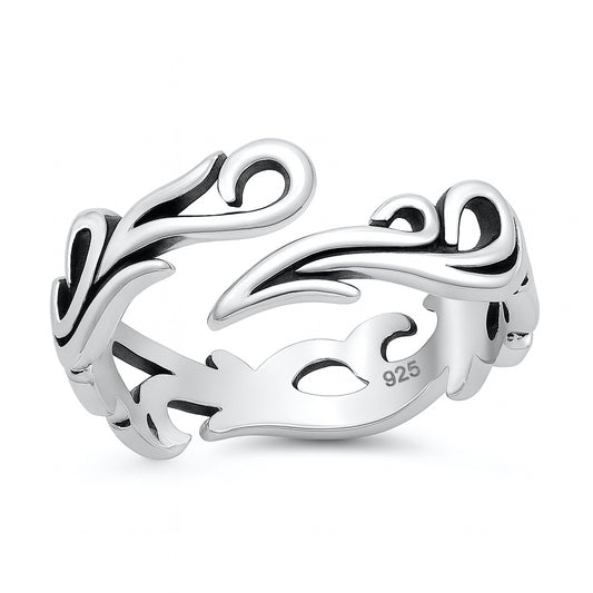 Silver Flamr Band Ring