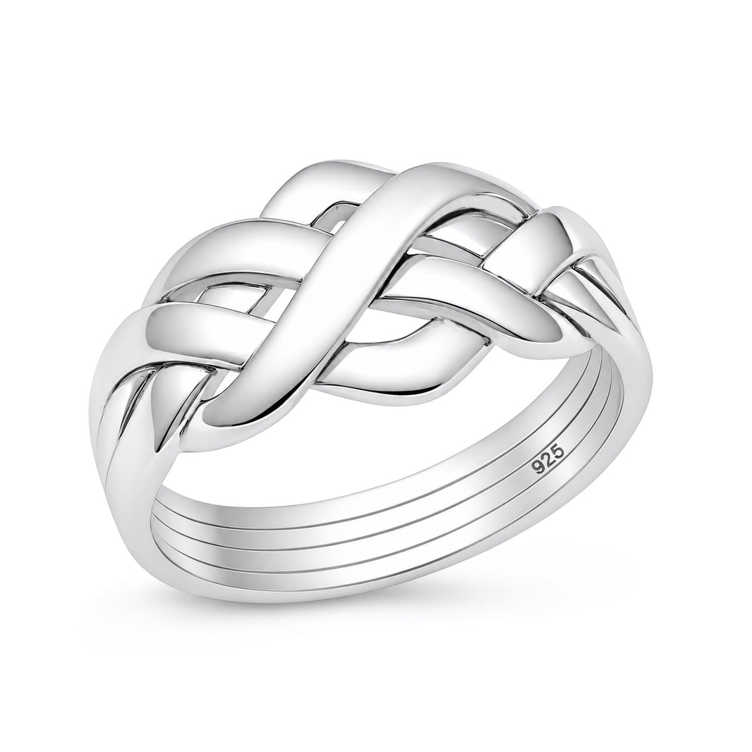 Silver 4-Piece Puzzle Ring