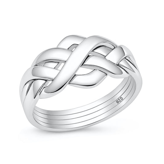 Silver 4-Piece Puzzle Ring