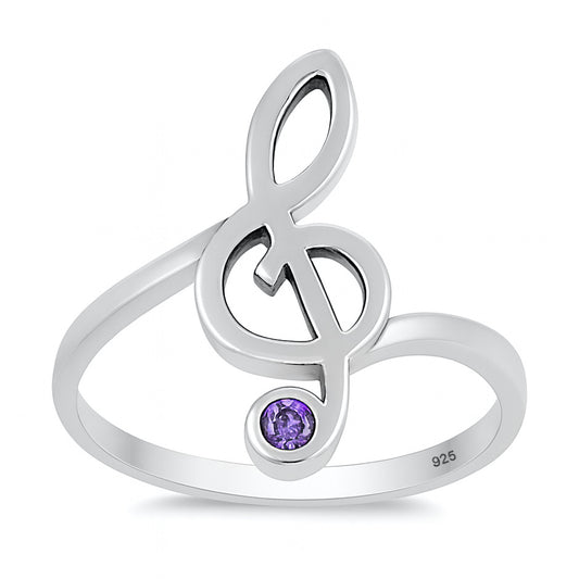 Silver Ring - Music Note