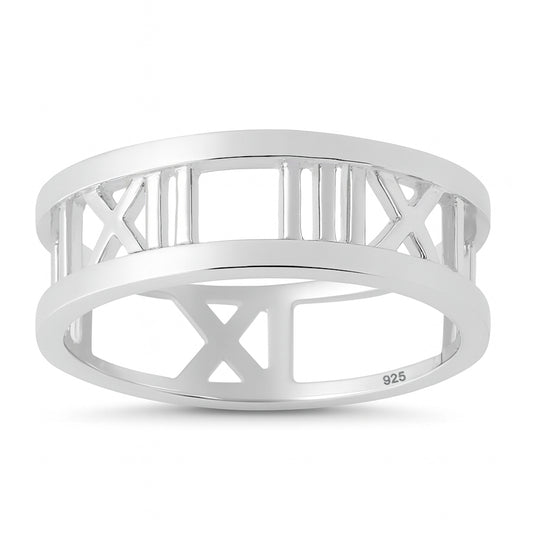 Silver Ring - Roman Numerals