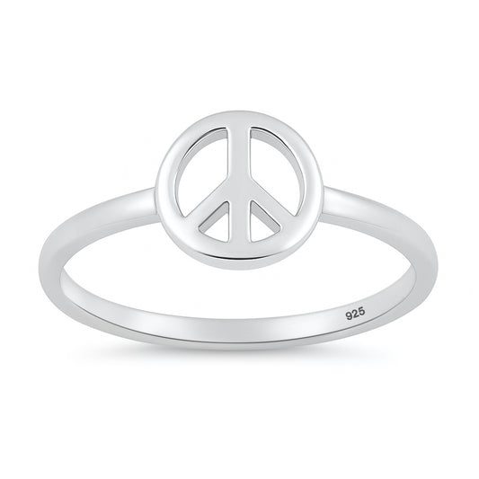 Silver Ring - Peace Sign