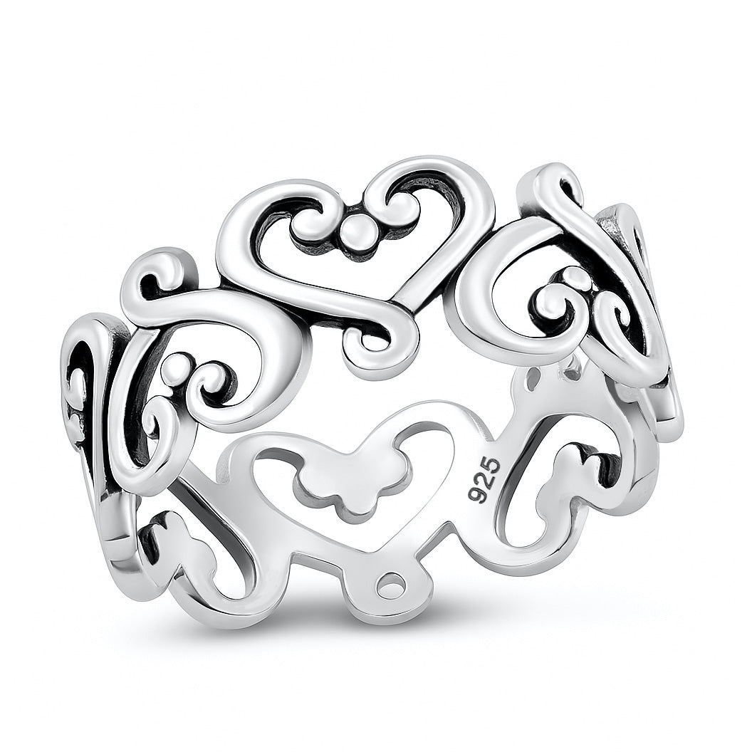 Silver Ring - Hearts