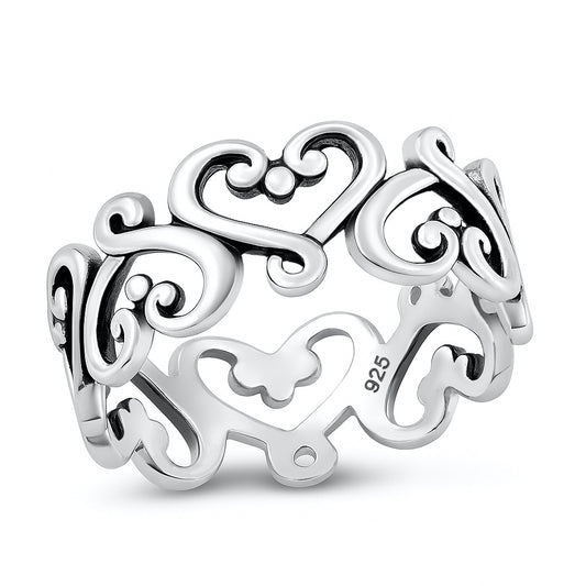Silver Ring - Hearts