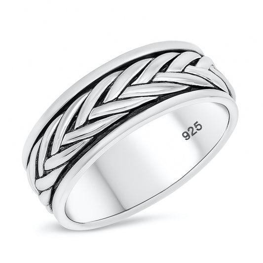 Silver Spinner Braided Ring