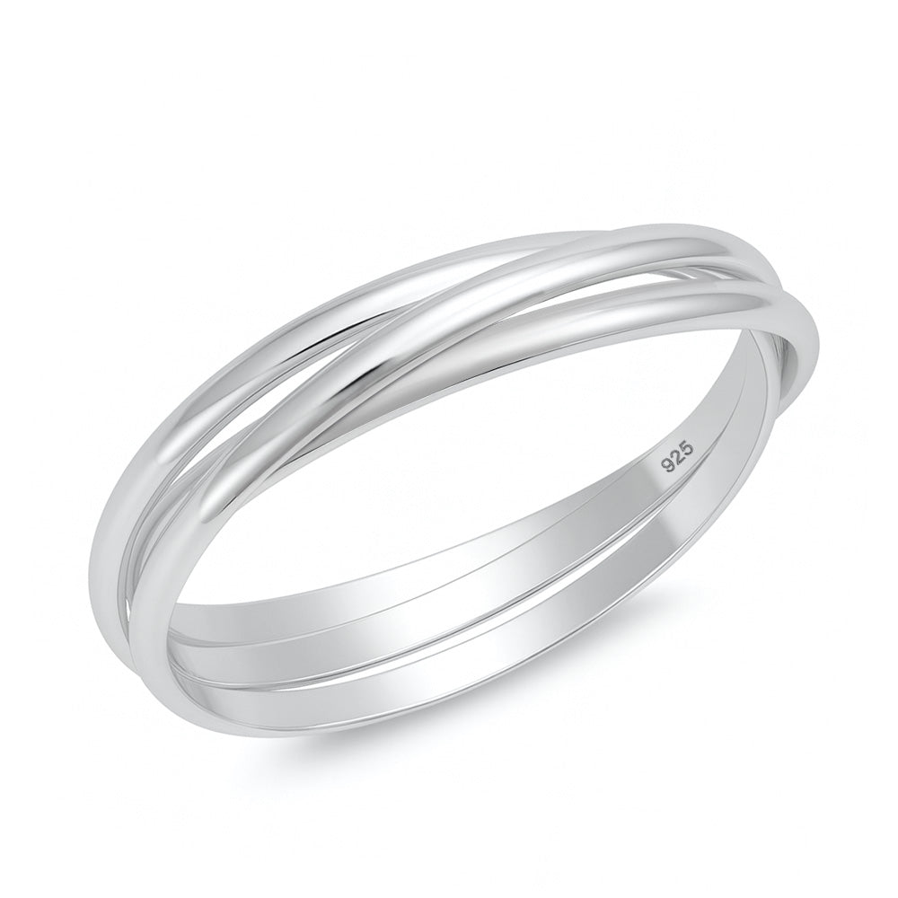 Silver Triple Band Rolling Ring