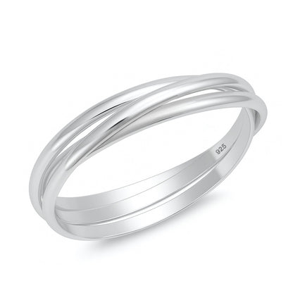 Silver Triple Band Rolling Ring