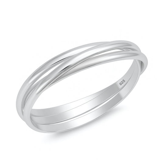 Silver Triple Band Rolling Ring